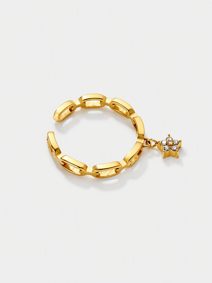 Star Charm Chain Ring