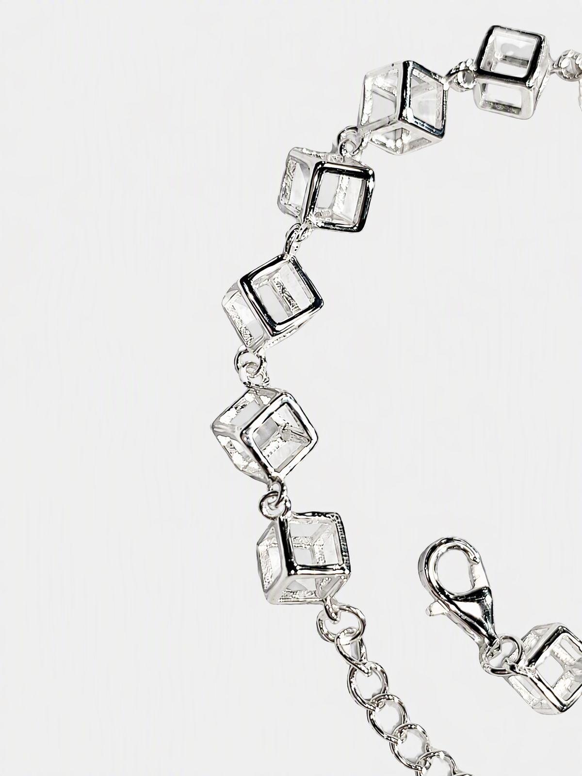 Sterling Silver Geometric Cube Bracelet