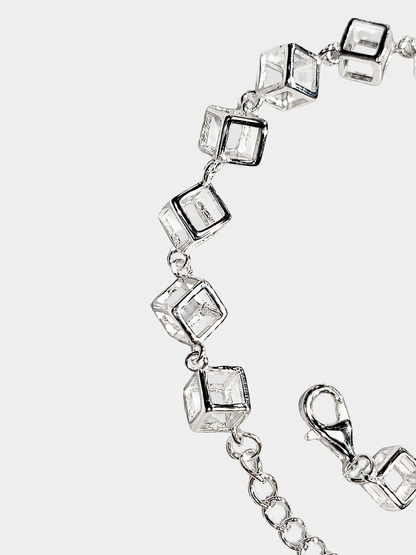 Sterling Silver Geometric Cube Bracelet