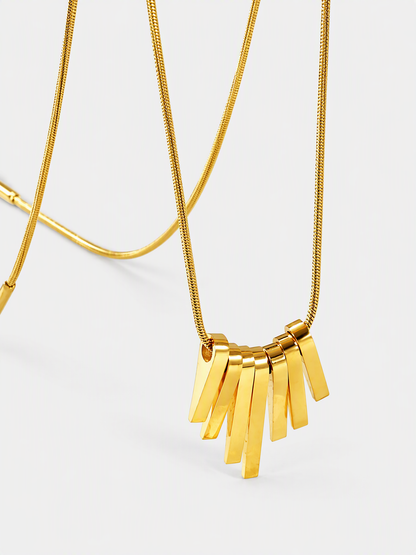 Bar Fringe Pendant Necklace