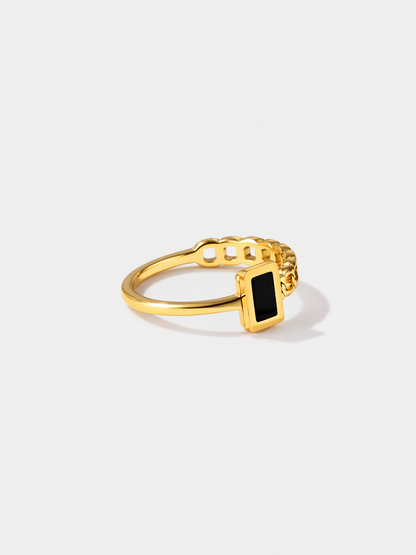 Black Chain Signet Ring
