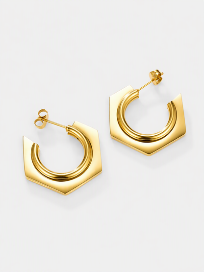 Geometric Double Hoop Earrings