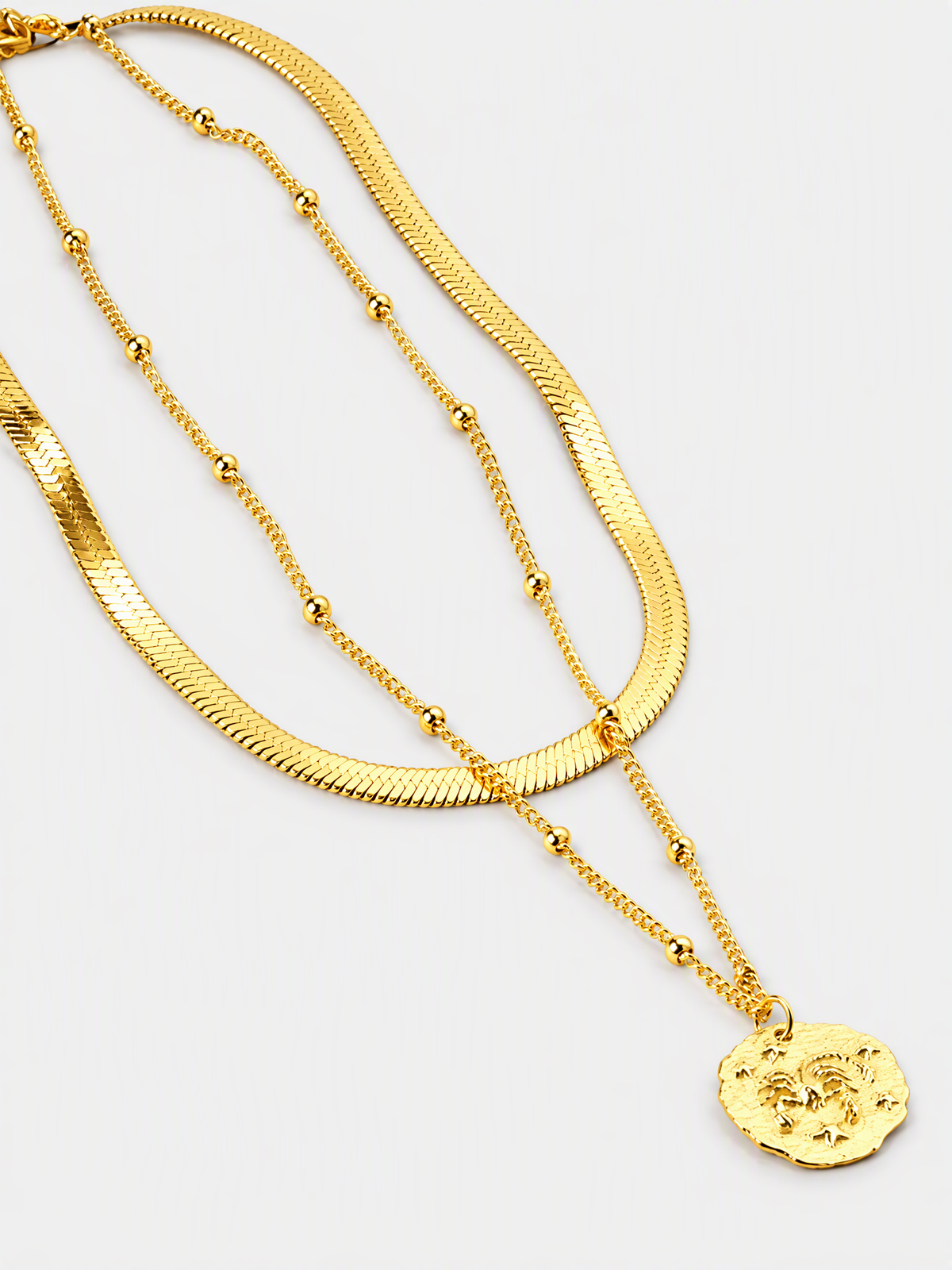 Scorpion Coin Layered Necklace