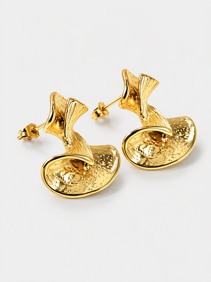 Sculptural Leaf Drop Earrings