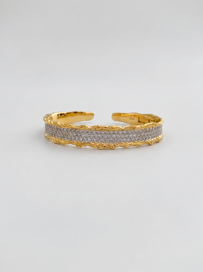 Vintage 18K Gold  Open Cuff Bracelet