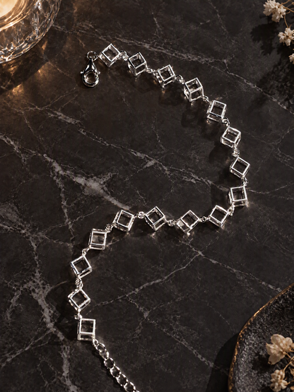 Sterling Silver Geometric Cube Bracelet