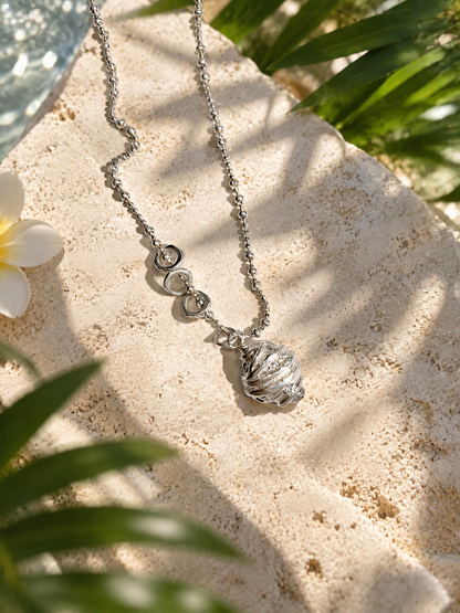 Sterling Silver Croissant Charm Necklace