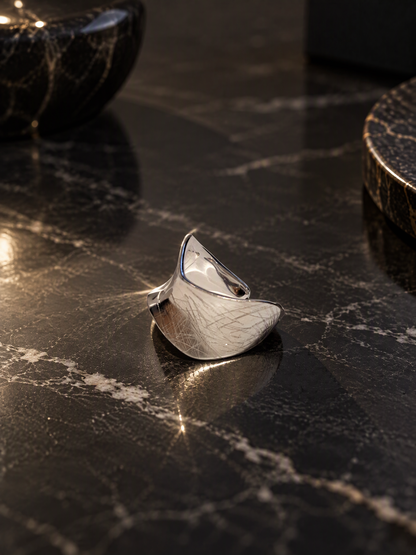 Mirror Etch Wave Ring