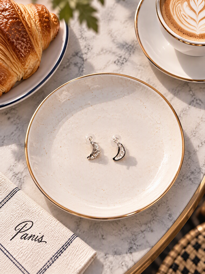 Sculptural Croissant Studs