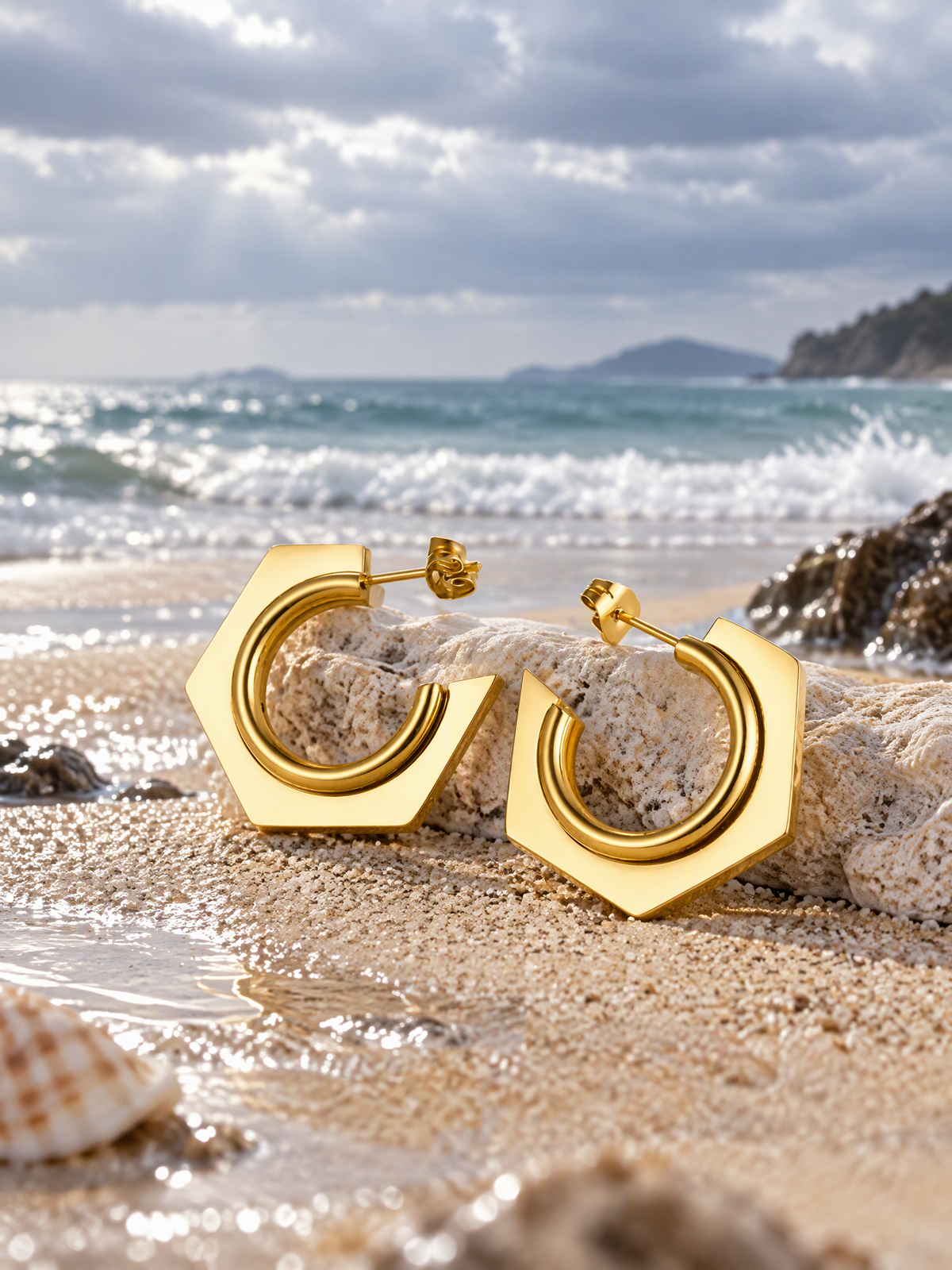 Geometric Double Hoop Earrings