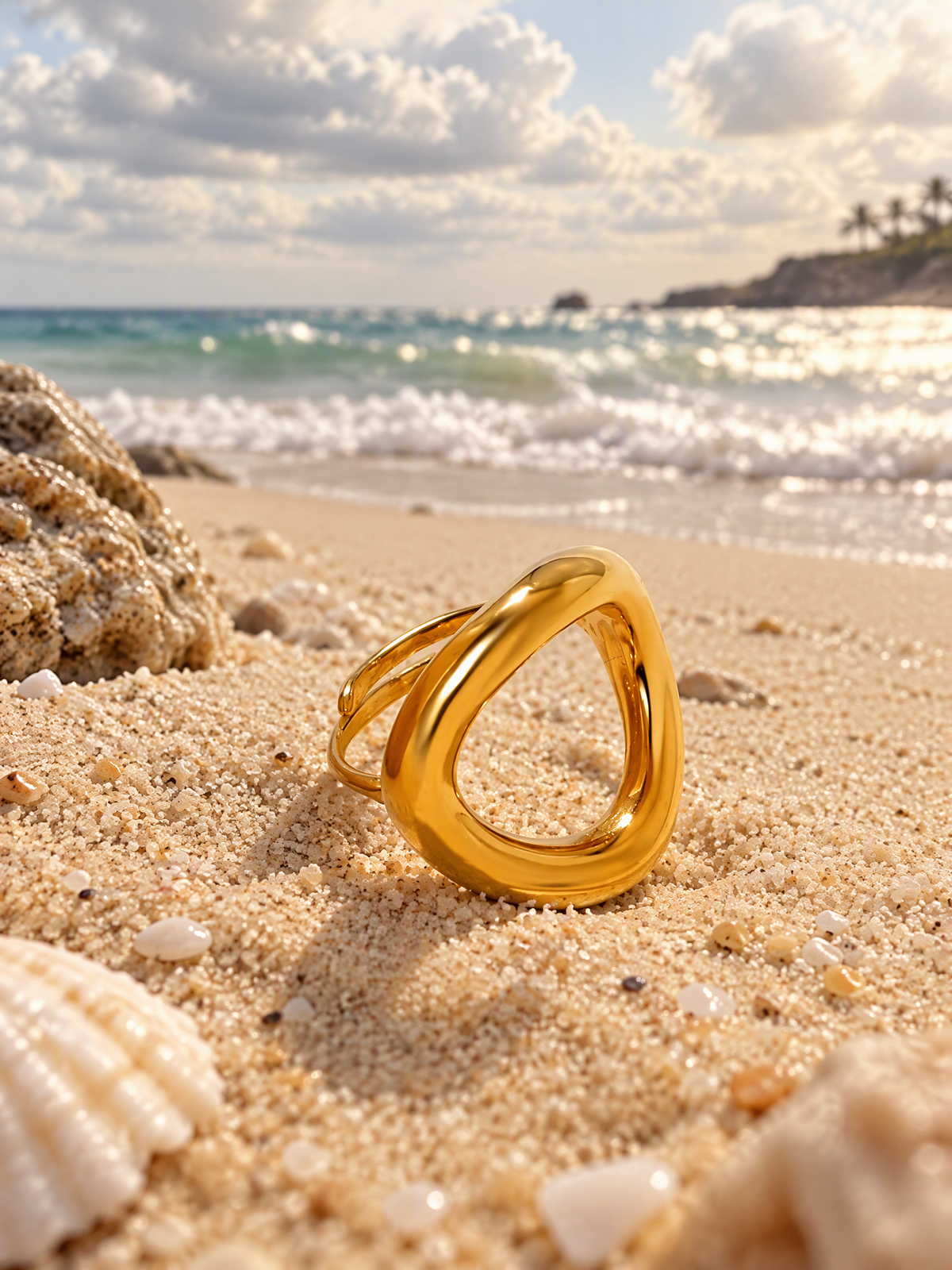 Sculptural Teardrop Ring