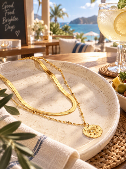 Scorpion Coin Layered Necklace