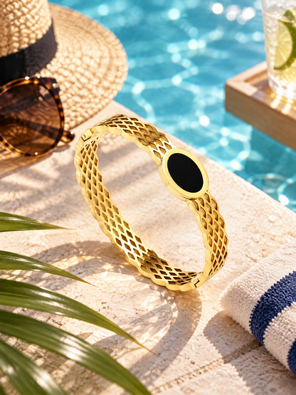 Black Accent Mesh Cuff