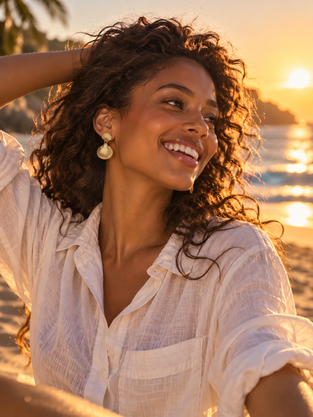 Sculptural Shell Drop Earrings