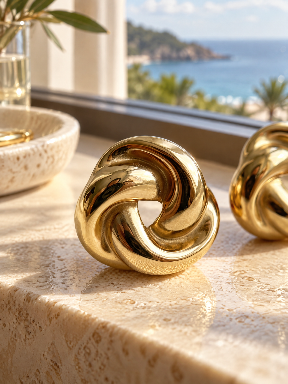 Sculptural Swirl Stud Earrings