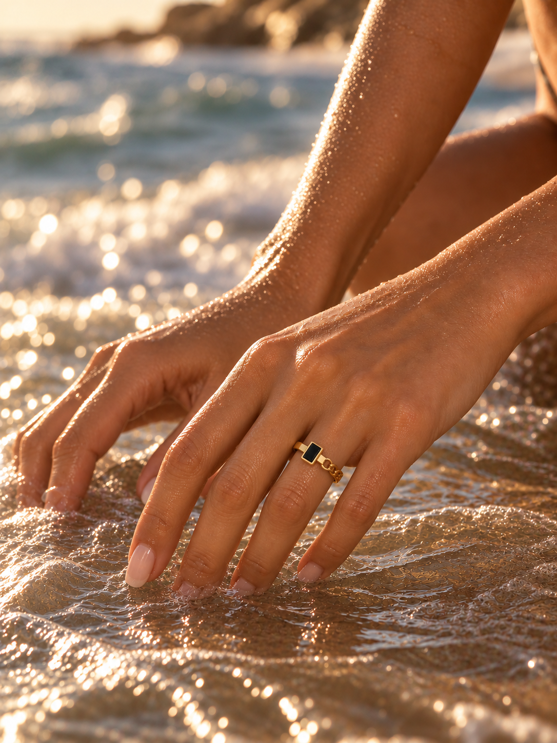 Black Chain Signet Ring