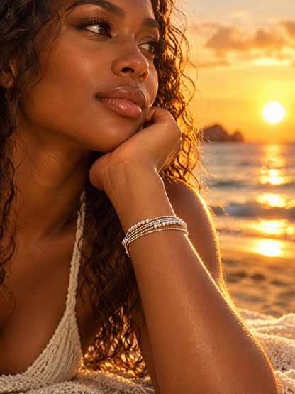 Sterling Silver Layered Bead Bracelet