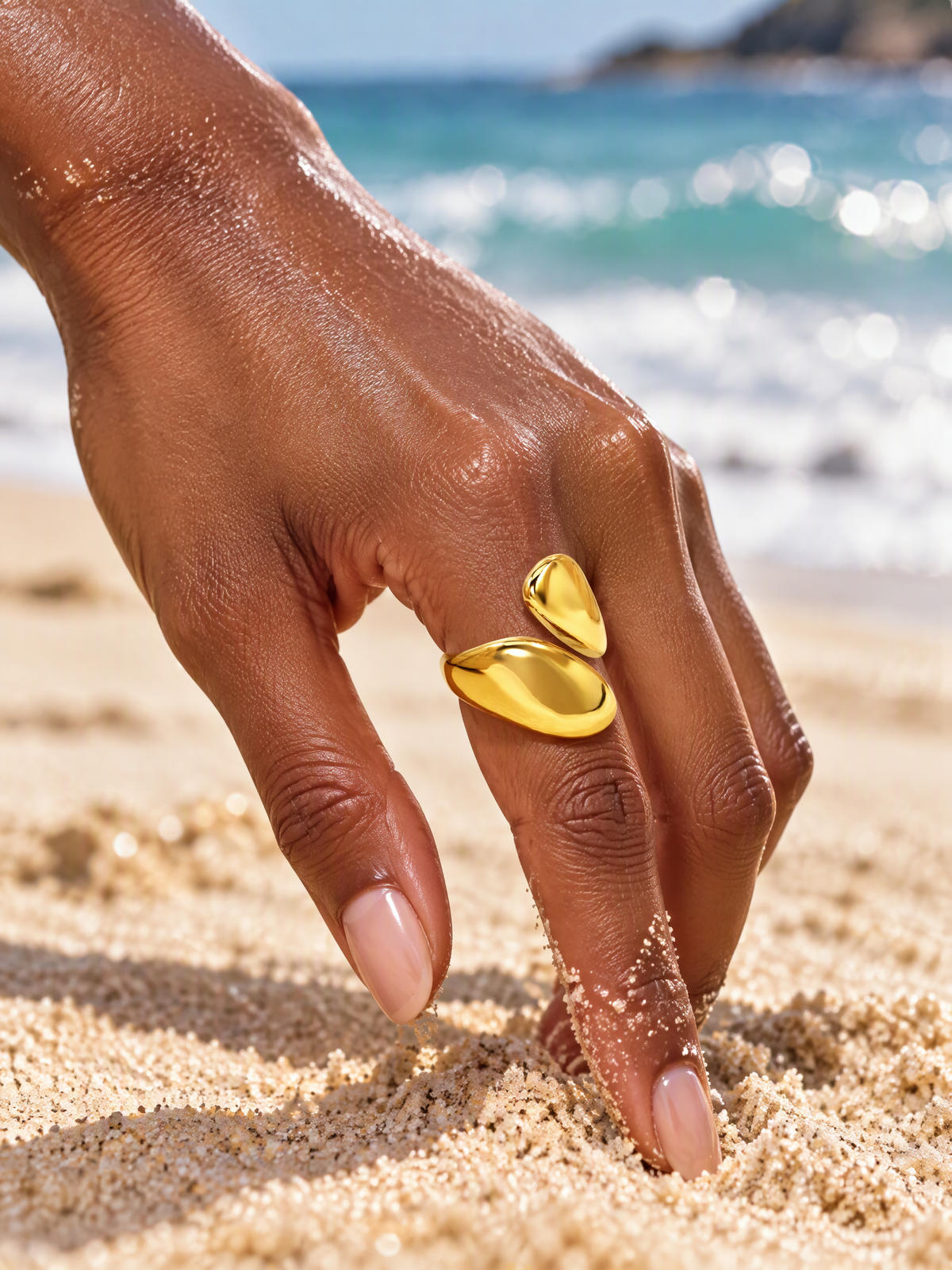 Chunky Pebble Bypass Ring