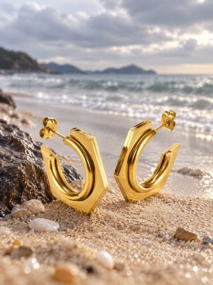 Geometric Double Hoop Earrings