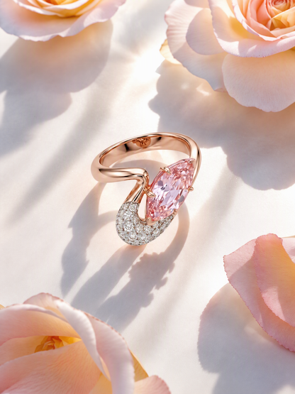 Pink Marquise Bypass Ring