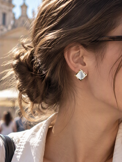 Layered Square Statement Studs