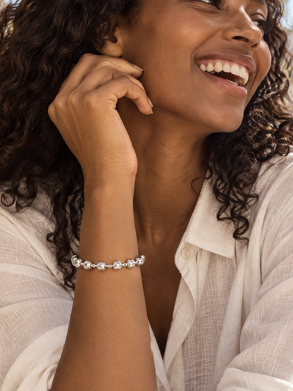 Luminous Silver Bead Toggle Bracelet