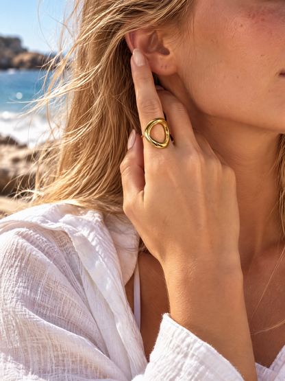 Sculptural Teardrop Ring