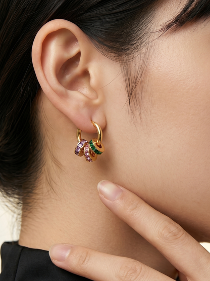 Color Pop Charm Hoop Earrings