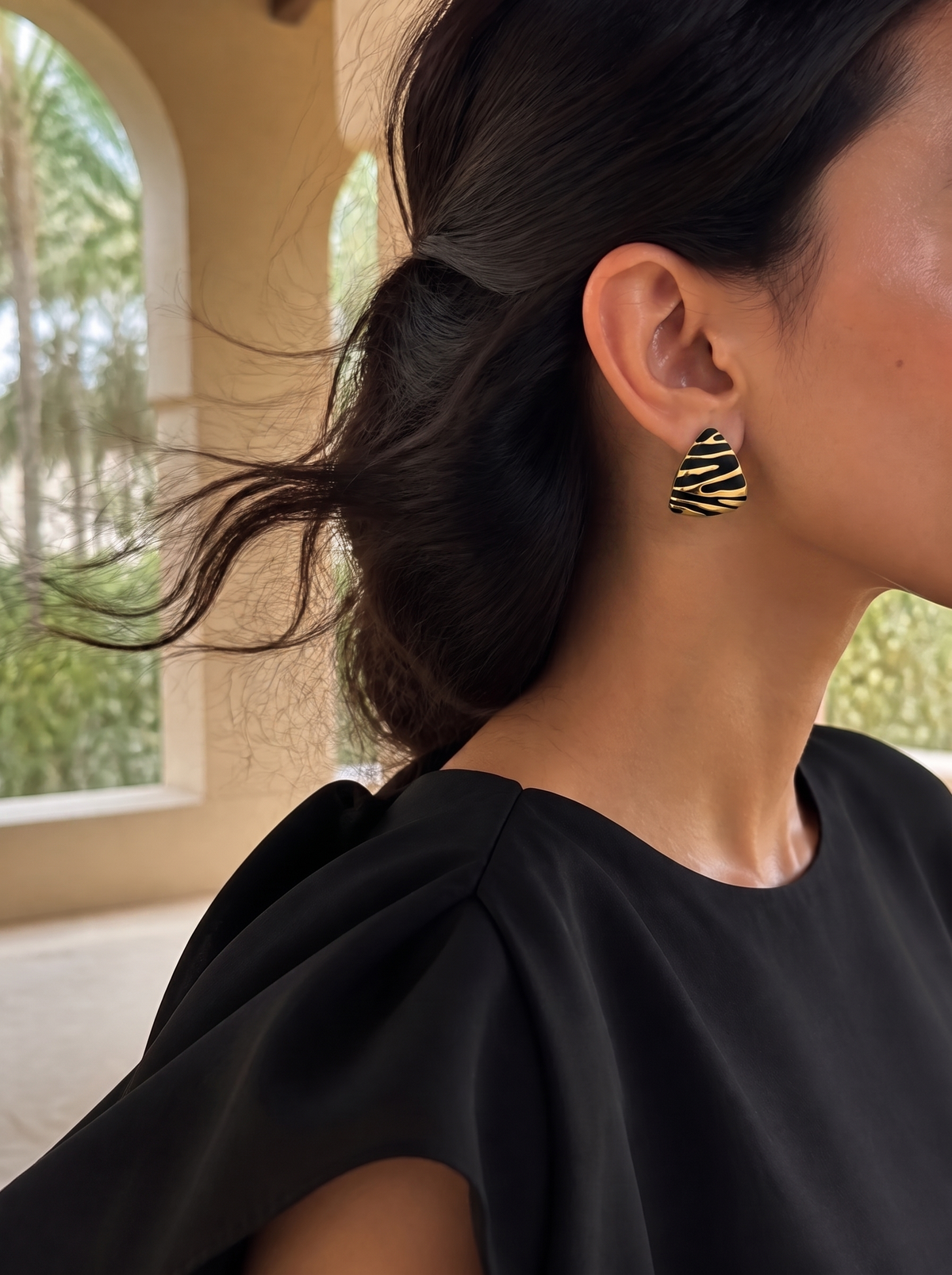 Zebra Stripe Statement Studs