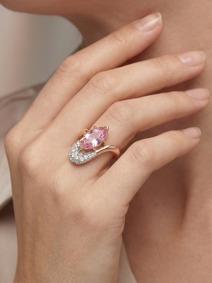 Pink Marquise Bypass Ring