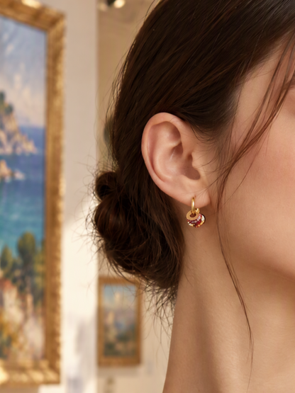 Color Pop Charm Hoop Earrings