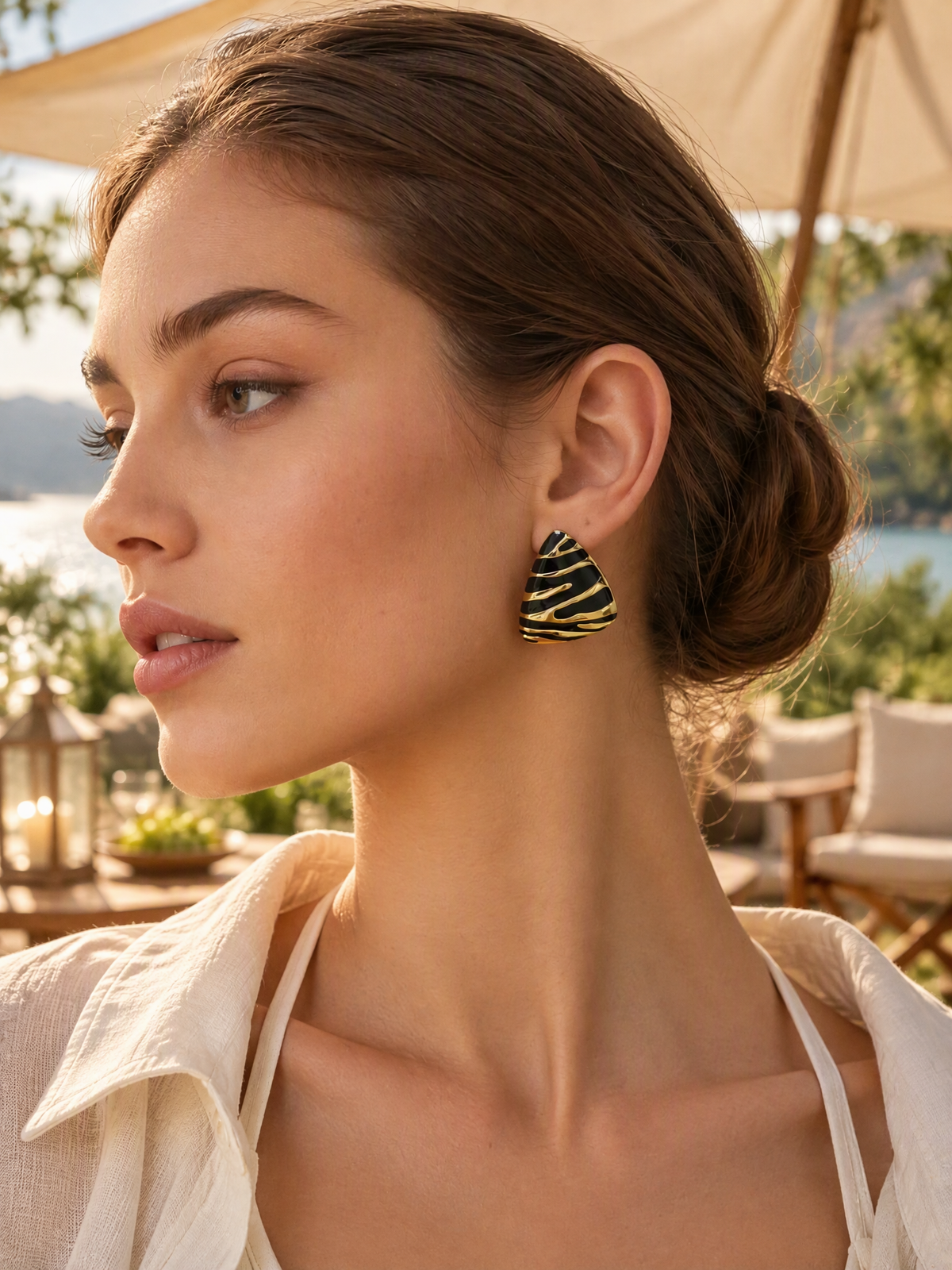 Zebra Stripe Statement Studs