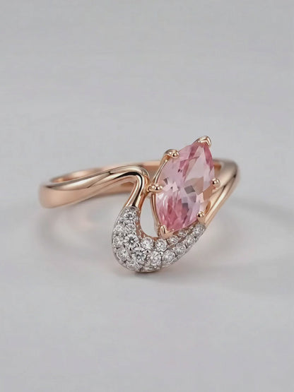Pink Marquise Bypass Ring