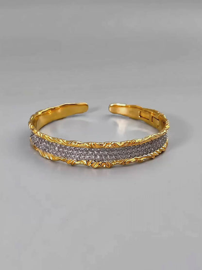 Radiant Sculptural Pavé Cuff